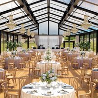 Structure en aluminium en forme de véranda, orangera, atrium, tente de réception de mariage, toit en verre transparent, événements extérieurs de luxe haut de gamme