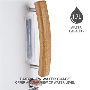 Hervidor Eléctrico Inalámbrico de Acero Inoxidable de 1.7L con Asa de Madera para Hotel - Product Image 3