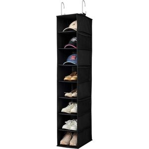 Organisateur de chaussures suspendu avec poches en filet, porte-chapeaux pour casquettes de baseball, rangement de chaussures derrière la porte, sur le mur, type crochet 33x15x85cm - Product Image 1