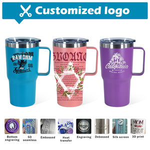 Tazas de Café Personalizadas de 20 oz con Recubrimiento en Polvo, Tazas de Viaje de Metal, Vaso Térmico Aislado al Vacío de Acero Inoxidable de 20 oz con Asa - Product Image 5
