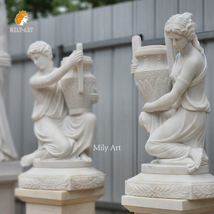Jardinière MILY sculptée à la main en marbre blanc de grande taille pour manoir extérieur décoration de jardin - Product Image 2