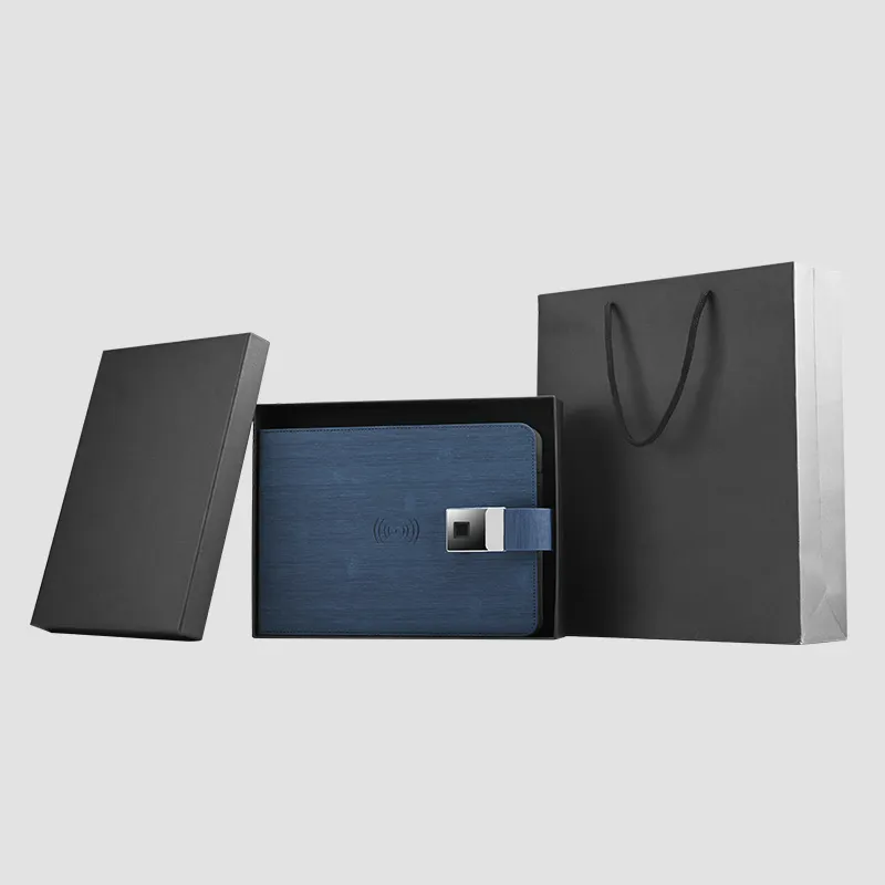 Briefpapier Draadloze Flash Drive Vingerafdruk Slot A5 Note Boek MP4 Hd Video Speler Notebook Gratis Nummers Downloaden