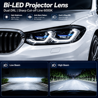 Kit de phares LED pour E90 E91 2004-2009, avec lentille de projecteur laser, blanc et jaune, DRL, faisceau long, Plug and Play, kit d'éclairage avant