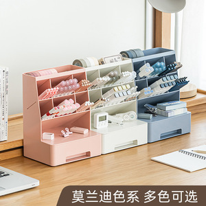 Pen Holder Large Capacity Drawer Storage Box Square Plastic Office Desk Organizer For Students And Children - Product Image 4