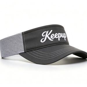 Visera de malla bordada con logotipo personalizado, de secado rápido y transpirable, para golf, tenis y running. - Product Image 2