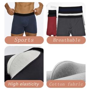 YIQUN Großhandel Hochwertige Elastische Herrenunterwäsche Atmungsaktive Einfarbige Unterhosen Mid-Waist Herren Boxershorts mit Individuellem Logo - Product Image 2