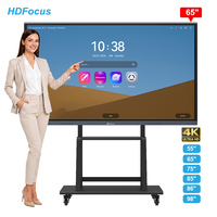 Pizarra Interactiva Inteligente de 65 Pulgadas 4K con Android 14.0, Pantalla Táctil de 20 Puntos, Pantalla Digital, 1 Año de Garantía