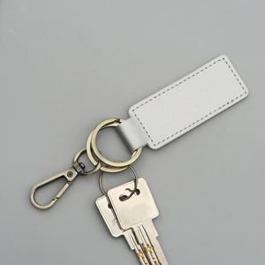 Cross-border PU <b>Leather</b> Embossed Logo Vintage Style Business Gifts Car Chain Pendant Model Rectangle 2 <b>Keyrings</b> <b>Leather</b> Key Fob - Product Image 3