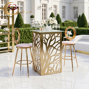 Mesa de Bar Moderna de Acero Inoxidable con Iluminación LED de 16 Colores para Uso en Exteriores - Product Image 2