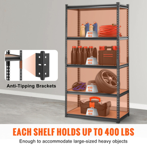 Heavy Duty Garage Shelving Rack Metal Storage <b>Shelf</b> Unit Anti Tipping Organizer for Home <b>Utility</b> Closet - Product Image 1