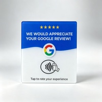 Carte RFID intelligente en acrylique personnalisée, étanche, avec impression personnalisée, 13,56 MHz, NFC, carte de commentaires Google pour les avis sur les magasins