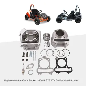 GOOFIT 47mm GY6 80cc Kit de cylindres bloc de gros alésage remplacement de Scooter chinois pour Scooter chinois 139QMB ATV Sco