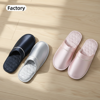Chaussons élégants pour femmes en fausse soie satinée, confortables, légers, antidérapants, pour la maison et les invités