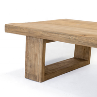 Tables basses en bois massif chinois récupéré, base robuste, style rustique brun clair, tables basses de luxe