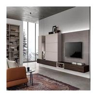 Centre de divertissement moderne Meuble TV pour TV 80 ''Table console multimédia à double stockage avec porte abattante pour le salon