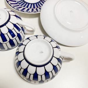 Meilleures ventes : Ensemble de 2 tasses à café en céramique de style nordique bleu, service de salon de luxe, tasses et soucoupes en porcelaine - Product Image 6