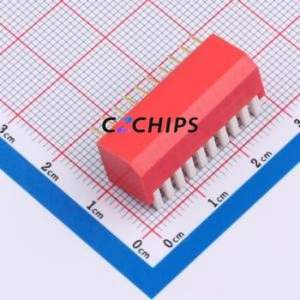 DSDP-10-R DIP Switch Through hole Component (THT) Switch Piano Key 10 2.54mm Red - Product Image 2