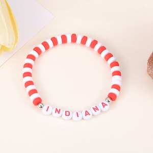 Yima Jewelry Polymer <b>Clay</b> <b>Bracelet</b> With English Letters Colorful <b>Beaded</b> Kids Jewelry For Gift Tourist Souvenirs - Product Image 2