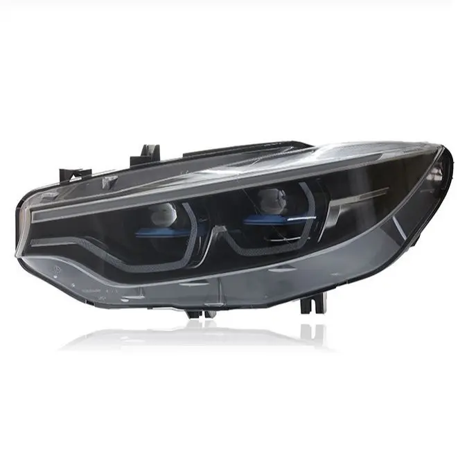 BMW 4 시리즈 F32 2013-2020 헤드 라이트 조립 수정 된 새로운 LED 렌즈 스푼 데이 러닝 라이트 스티어링에 적합