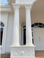 Colonne romaine corinthienne en marbre beige naturel classique YUSHI, pilier en pierre cannelé pour projet de villa de luxe ou d'hôtel