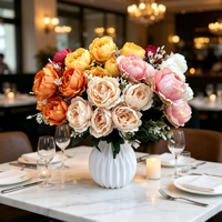 Bouquet de 5 mini-roses artificielles en soie, fausses petites roses pour décoration de mariage, lot de fleurs artificielles, vente en gros d'usine OEM ODM