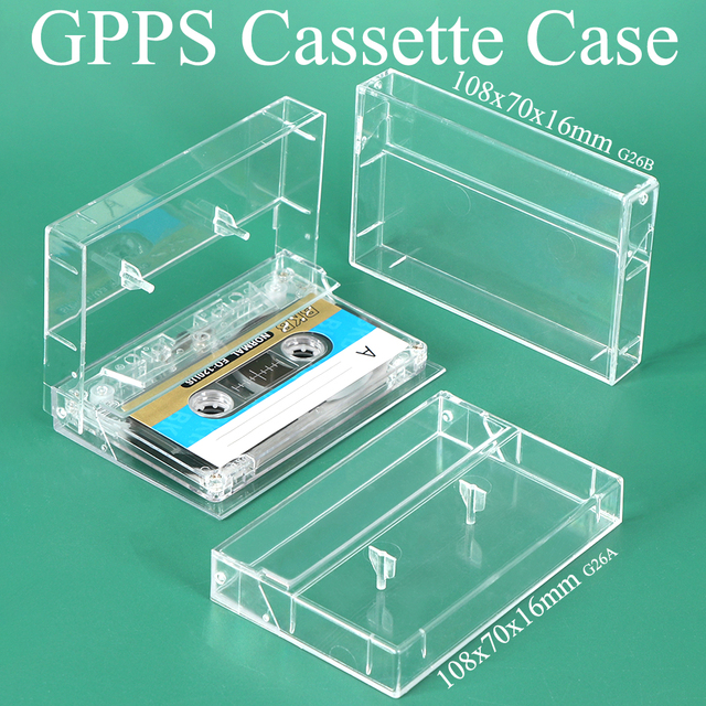 SUNSHING Wholesale Plastic Single Audio Cassette Tape Case Blank Clear Acrylic Cassette Jewel Case Empty VHS Tape Storage Box