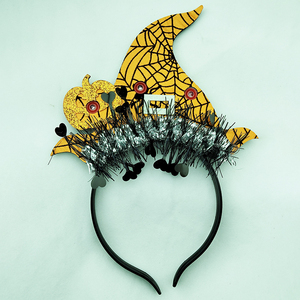 <strong>Pumpkin</strong> Witch Hat with Devil Horns LED Flashing Halloween <strong>Headband</strong> for Festive Celebrations New Year Unique Design Bag Packaging - Product Image 5