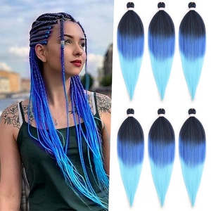 Perruque au crochet EZ de 26 pouces, trois couleurs, double trame, en fibre basse température, modèle EZC, <span class=keywords><strong>tresses</strong></span> africaines volumineuses stylisées en PVC - Product Image 1