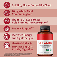 Capsules de Vitamine C OEM/ODM Complexes avec Fer et Multivitamines – Soutien Nutritionnel Quotidien Tout-en-un pour l'Immunité et la Vitalité