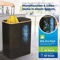 Poubelle de cuisine 2-en-1 robuste en plastique pour déchets et compost avec sac intérieur lavable