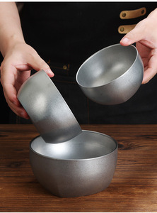 Grand saladier commercial en acier inoxydable à double paroi, modèle Golden Hat, pour salades et barbecue - Product Image 3