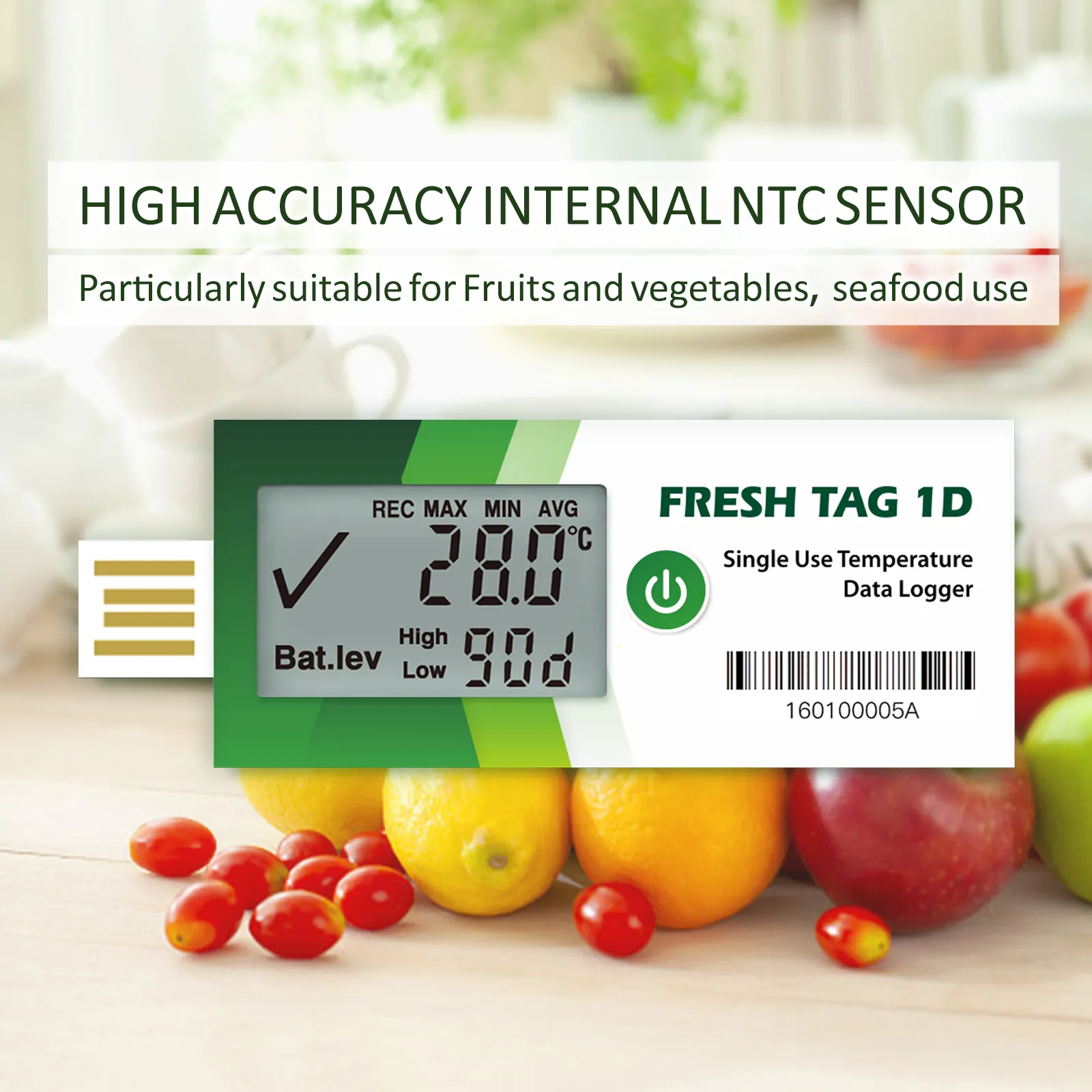 Verse Tag 1D Wegwerp Data Logger Multi Gebruik Systeem Temperatuur Logger Display Usb Temperatuur Data Logger Recorder