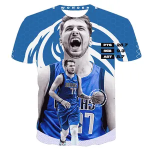 Free Shipping Customized Doncic Jersey Design Basketball 3D t-shirt Sublimated Mavericks #77 Luka Doncicc t-shirt/ Uniform