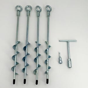 Anclajes de Suelo Helix, Estacas de Acero Galvanizado Resistentes, para Fijar Trampolines, Carpas, Cobertizos y Embarcaciones - Product Image 1