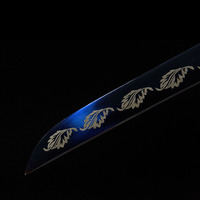 Épée de lune d'automne forgée à la main Longquan, finition bleue oxydée au four, acier 1060, 103 cm, Katana, cadeau pour homme