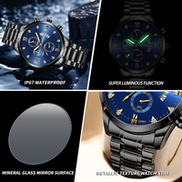 Reloj Fngeen 5080 para Hombre, Movimiento de Cuarzo, Correa de Acero Inoxidable, Resistente al Agua, Calendario, Reloj de Pulsera Casual de Negocios de Lujo