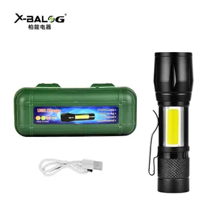 Led flashlight manufacturer camping fishing light usb rechargeable mini led flashlight with clip