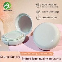Boîte à poudre compacte portable de style assiette à sushi japonaise de luxe vert clair pour outils de maquillage, emballage PP personnalisé