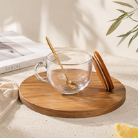 Bouteille en verre transparent de 400 ml avec poignée et large ouverture, personnalisable avec logo, pour yaourt, dessert, flocons d'avoine, petit-déjeuner, emballage alimentaire, vente en gros, Bolong