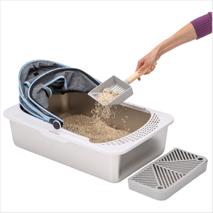 Muebles de tela de calidad garantizada, gran espacio para el hogar, caja de arena portátil de acero inoxidable para gatos, inodoro para mascotas, caja de arena para gatos - Product Image 2