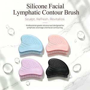 Brosse faciale lymphatique en silicone personnalisable avec poignée ondulée <span class=keywords><strong>pour</strong></span> le modelage du visage, brosse de beauté en silicone souple - Product Image 2