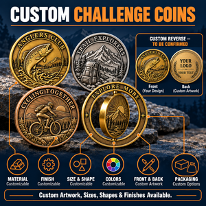 Monedas de Desafío de Metal Troqueladas Personalizadas, Medallas de Recuerdo para Clubes de Pesca, Senderismo y Ciclismo al Aire Libre, OEM ODM - Product Image 4