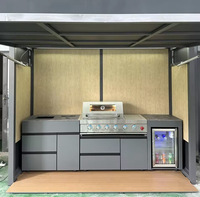 Cuisine barbecue extérieure à 6 brûleurs de qualité commerciale avec armoire de rangement pour évier de réfrigérateur et porte rétractable