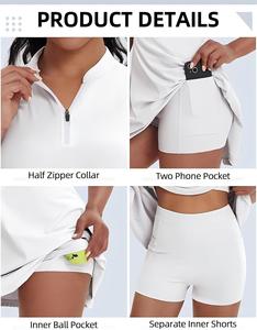<span class=keywords><strong>Ropa</strong></span> de Golf Personalizada para <span class=keywords><strong>Mujer</strong></span>, 220G, 75% Nailon, 25% Elastano, para Entrenamiento, <span class=keywords><strong>Tenis</strong></span>, Béisbol, Vestido Deportivo Transpirable para <span class=keywords><strong>Mujer</strong></span> - Product Image 4