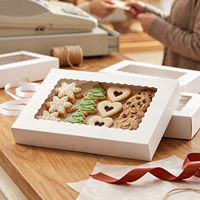 Boîtes à pâtisserie blanches en gros avec fenêtre transparente, emballage en papier de qualité alimentaire pour les boulangeries