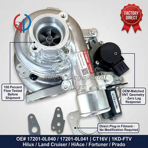 1KD 涡轮增压器 CT16V 17201-0L040 17201-0L041 适用于丰田 Hilux Land Cruiser HiAce Fortuner Prado 3.0D 1KD-FTV 带垫片套件 - Product Image 4
