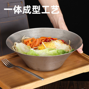 Stainless Steel Round Bowl Deep Dish For Pasta Salad Dessert Fruit Serving Plate Western Style 304 Material - Product Image 4