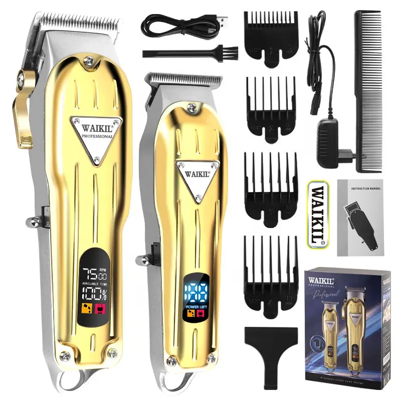 Waikil Professionele Oplaadbare Elektrische Haartrimmers Kit Haar Knip Set Salon Kapper Draadloze Tondeuse Volledige Set Voor Mannen