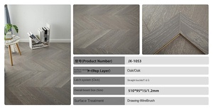 Suelo de Madera de Ingeniería Multicapa de Roble con Diseño Moderno de Espina de Pescado, Acabado Cepillado, para Cocina y Villa - Product Image 6