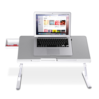 Mode neue PU Leder Laptop Tisch mit Schublade Verstellbarer Laptop Schreibtisch Studiert isch Bett Tablett Sofa Tisch